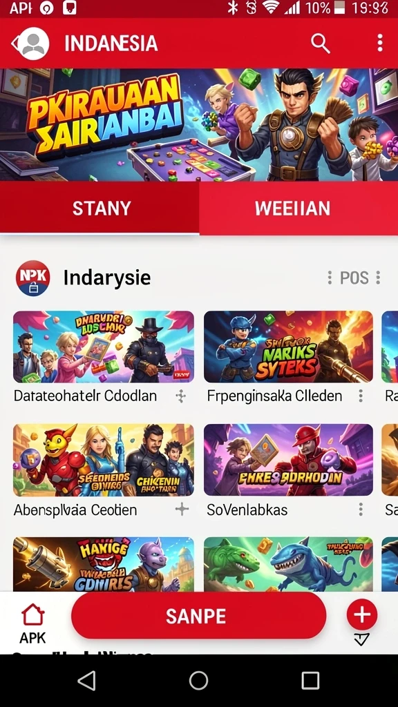 Antarmuka utama game yang menarik dan intuitif.
