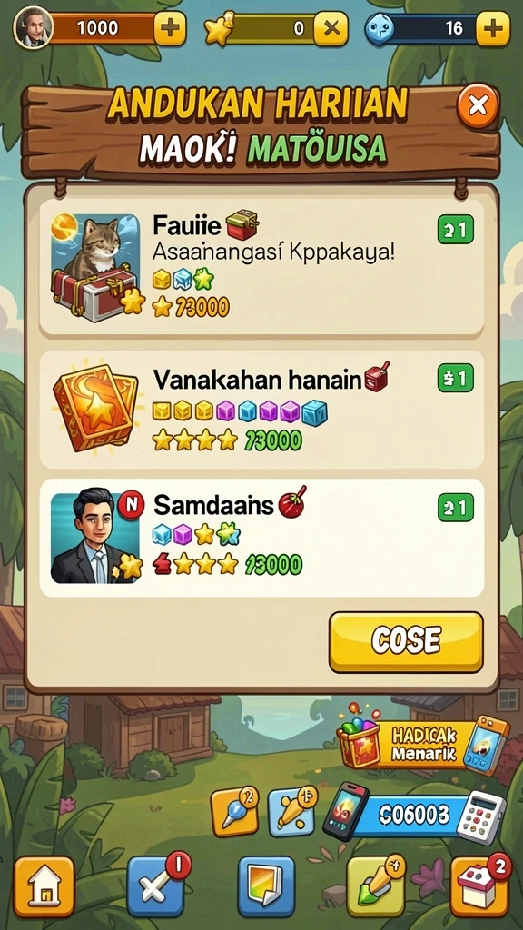 Tampilan level yang beragam dan menantang.