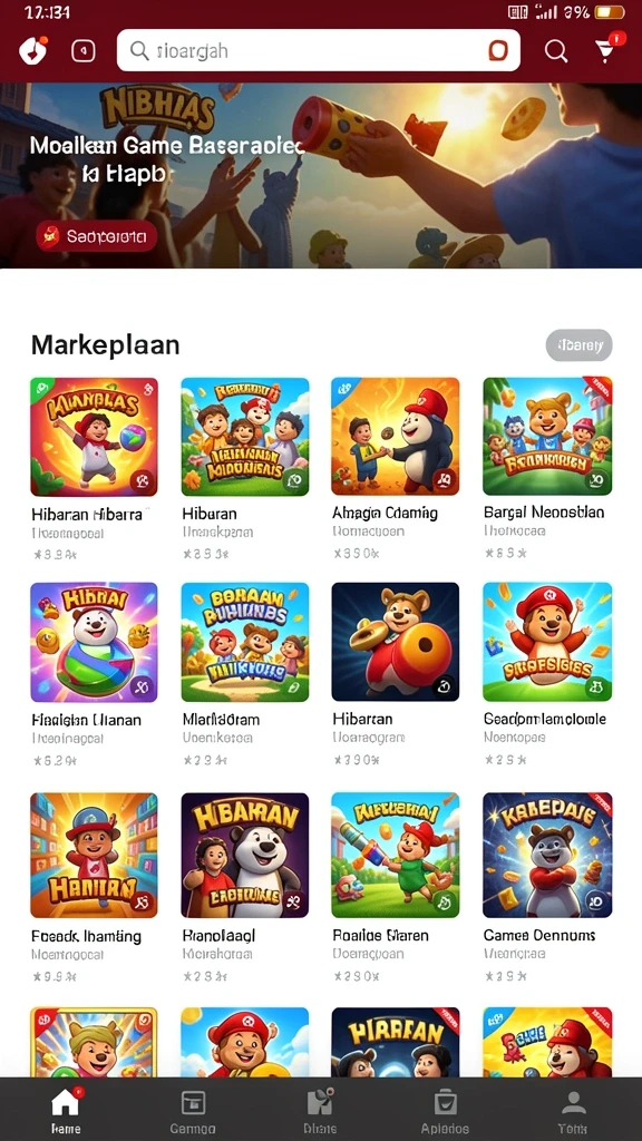Tampilan utama yang menarik dan user-friendly.