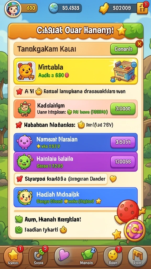Screenshot menunjukkan tampilan menu utama yang menarik.