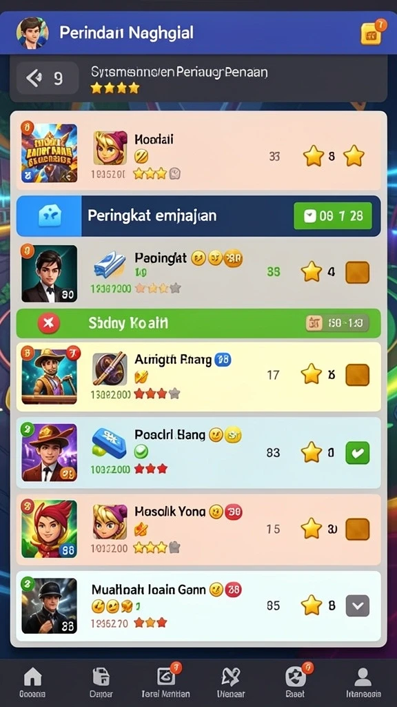 Berbagai tema permainan yang seru dan variatif.