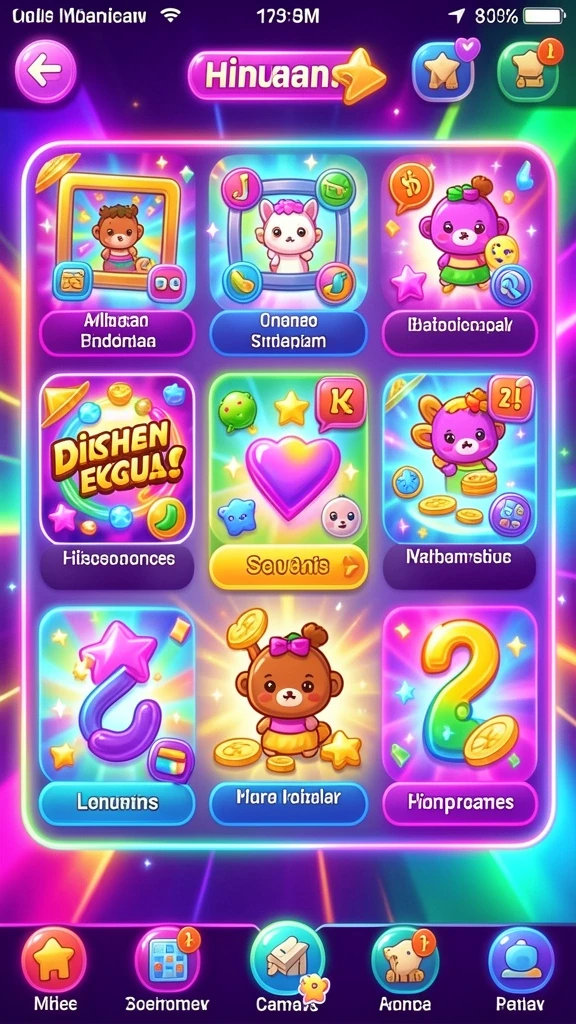 Fitur permainan yang beragam dan seru.