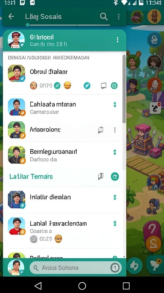 Tampilan layar utama dengan tema menarik.
